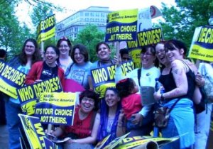 I put my boots on the ground during March for Women's Lives in DC in April 2003